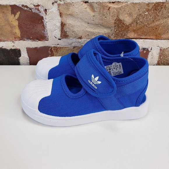 NWT Adidas Superstar 360 Unisex Toddler Sandals Shoes 8.5K Blue/White EF7415 - Picture 3 of 9